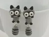 Großhandel 12 Paar handgemachte Polymer Clay süße schöne Katze Tier Ohrstecker Ohrstecker Schmuck Brincos De Festa