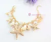 2015 New Design Fashion Golden Chain Multielement Pearl Beads Shell Conch ShatrfishネックレスSet16288505