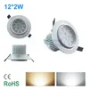 Ce RoHS dimbar LED-taklampa 12W 24W 36W LED-retrofit trimsändare downlight Spotlight-lampa 110-240V LED ned belysning + förare 50