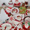 Cartoon porselein schotel leuke kerst serviezen creatieve kinderen ceramica dinerplaat