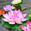 Beste Verkauf 18CM Durchmesser Künstliche Lotus Simulation Lotus PU Lotus Blume schwimm wasser Hause garten aquarium Dekoration Lotus