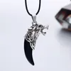 Naszyjniki Wisiorki męskie Antyczne Silver Tribal Biały Stark Wolf Fang Tooth Boho Wisiorek Outdoor Men Naszyjniki