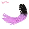 Purple Pink Ombre Mix Color Extense Faux Locs Мягкая оплетка в пучках Dreadlocks Синтетические плетеные крючком Користы Волосы Marley Extension Extension Jumbo