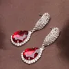 Günstige 2016 Neue Ankunft Klar Blau Rot Grün Perlen Kristalle Braut Ohrringe für Hochzeit Schmuck Sets Zubehör Wholes9401681