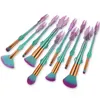 Mermaid Makeup Brush Set 5 10pcs Professional Foundation Eyeshadow Powder Contour Cosmetic Beauty Tools Rainbow Make Up Brushes Kit