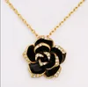 Beautiful design 18K gold CZ Crystal Flower Pendant Necklace Fashion Jewelry Party Gift Free shipping