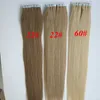 100g 40 stks Lijm Huid Inslag Tape in Hair Extensions 18 20 22 24 inch Braziliaanse Indian Human Hair Extensions4070641