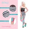 DHL GRÁTIS! 10 pçs / lote Leggings Mulheres Flamingo Palm Folhas de Impressão 3D Cozy Legging Mulher Cintura Alta Leggings Stripe Ocasional