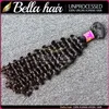 3 wiązki peruwizyjne mniej krótkie 100% nieprzetworzone głębokie fali Virgin Hair Naturalne kolory przedłużenia 9a