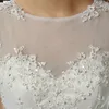 Lace Wedding Dresses A-Line Jewel Sleeveless With Sash Chapel Train Custom Made Bridal Gowns Dress for Church Garden