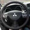 Рулевое колесо чехол Case для Mitsubishi ASK OUTLANDER Lancer EX натуральная кожа DIY рулевое покрытие ручной стежка Spesific крышка стайлинга автомобилей