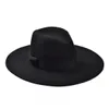 Hela mode vintage Lady Girls Wide Brim Wool Felt Fedora Hat Black Floppy Cloche Cowboy Hatt för män och kvinnor Shippin222f