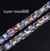 Free Ship NEW 500pcs AB Faceted Suqare Crystal Glass Loose Spacer Beads For Jewelry Making 4mm 6mm 8mm