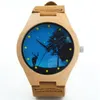 Bobo Bird Brand Design Wood Wood Wood Withwatches Hights Quartz Movement Leather Wood Watch for Men Women in Box as Christm4249479