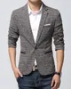 Wholesale-British's Style New  Blazer Men Linen Casual Suit Mens Blazers Slim Fit Regular Single Breasted Men Flax Suit Jacket 4XL