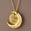 Mode-Anhänger-Halskette „Ich liebe dich bis zum Mond und zurück“, Retro-Silber-Anhänger-Halskette, Gold/Silber-Halskette, Charm-Anhänger, Liebes-Mond-Halskette