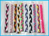 100 stks 3 strengen gevlochten mini hoofdband voor yoga run dance workout cheerleader school kleuren haarband