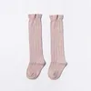 Baby Tube Ruffled Stockings Girls Boys Uniform Knee High Socks Infants and Toddlers Cotton Pure Color 0-3T