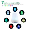 Essential Oil Arom Diffuser med 7 Färg LED Ultraljud Cool Mist Hem Luftfuktare 100 ml Aromaterapi Vattenlös Automatisk avstängning US EU UK-kontakt