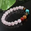 Whole 10Pcs Charm Natural Mixed Different Stone Round Shape Beads Chakra Healing Point Beaded Bracelets Jewelry Gift 8mm281R