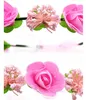 Gros fleurs artificielles en cuir tressé bandeau élastique pour dames bande de cheveux couleurs assorties ornements de cheveux bandeau BT020