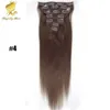 1B Off Black Clip in Human Hair Extensons Brazylijskie ludzkie włosy proste 1622 cala 7pcs Clip w przedłużanie włosów 5425642