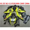 Lägsta prisfeedningar för Suzuki 2005 2006 GSXR1000 K5 K6 Svart Gul GSX-R1000 05 06 GSXR 1000 Fairing Kit TF96