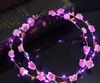 وميض LED LED FLOW FLOWER CROWN BASTING Party Rave Floral Hair Gallland Wreath Wedding Flower Girl Decorepiece Decor