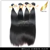 Mänskligt hår Malaysisk Silk Base Closure (4x4) med mänskligt hår buntar förlängningar silkeslen rak naturlig färg 4pc / parti 10-34 gratis frakt