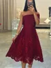 Borgonha curto vestidos de dama de honra 2018 um ombro rendas apliques maid of honor vestidos chá comprimento africano mulheres baile vestido de noite barato