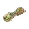 손으로 만든 다채로운 줄무늬 스푼 스푼 파이프 - 휴대용 및 독특한 흡연 경험을위한 연기 유리