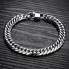 316L Rostfritt stål Mens Armband Klassisk biker Cykel Heavy Metal 14mm Link Chain Smycken Armband För Män