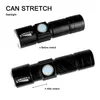 Torches USB-lichtere krachtige Mochila Lanterna Tactical Torch Flash Light Linernas LED Zoombare Gladiator Zaklamp-zaklamp