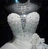 Haute qualité réel Po Bling Bling cristal robes de mariée dos pansement Tulle Appliques parole longueur robe de bal robes de mariée 235f