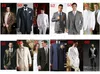 Nya Silm Business Män Passar Groomsmen Tuxedos Groom Suit Skräddarsydd One Button Peak Lapel Mens Passar (Jacka + Vest + Tie + Byxor)