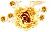 Placcato 24K fiore rosa dorato San Valentino festa festiva regalo sposa bouquet da sposa oro blu rosso con borsa viola + scatola drop shipping