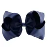 50 pcs 8 inch solid colour ribbon ABC hair bows clips Plain colour school Party Pageant headwear hair Accessories HD3493