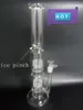 Tubo de fumar de cristal caliente del bong del vidrio de la venta con 2 percs 18 pulgadas de alto (GB-024-1)