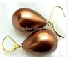 shell chocolate color pearl earring