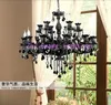 Black Crystal Chandelier European Living Room Modern Minimalist Bedroom Dining Room Lamps Villa Hotel Lobby Candle Lights F9018#