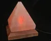 Salt Lamp Table Desk Lamp Night Light Pyramid Crystal Rock Wooden Lamp Bedroom Adornment Home Room Decor Crafts Ornaments Gift LLF9922365