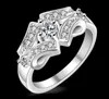 Free Shipping New 925 Sterling Silver fashion jewelry Flash diamond Exquisite diamond With Pave zircon ring hot sell girl gift 1750