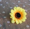 200 pcs 7 cm Artificial Flor Girassol Heads Daisy Gerbera Cor De Seda Amarela Flores para o Casamento Festa de Natal Flores Decorativas