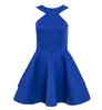 2017 로얄 블루 패션 홀터 스쿠프 넥 짧은 바디 콘 드레스 블랙 댄스 파티 드레스 여름 드레스 여성을위한 저렴한 홈 커밍 가운