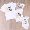 Vestiti coordinati per la famiglia T-shirt per mamma e bambino Pigiama per bambino Girocollo Manica corta Stampa di lettere Tuta Top in cotone Un pezzo