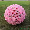 12 " ~16 " Elegant Artificial Silk Roses Flowers Kissing Ball 10 Colors For Wedding Christmas Ornaments Party Decoration Supplies