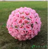 12 " ~16 " Elegant Artificial Silk Roses Flowers Kissing Ball 10 Colors For Wedding Christmas Ornaments Party Decoration Supplies