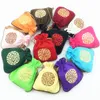 Unique Chinese style Small Large Linen Gift bags Jewellery Pouches Drawstring Embroidered Lucky Packaging Decorative Storage Bag 50pcs/lot