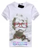 Partihandel - Personlighet Tide Man Koreansk version av Slim Short-Sleeved Printing Glasses Boy T-shirt Partihandel för män