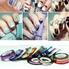 39 Renk Rolls Çizgi Bant Hattı Nail Art Dekorasyon Sticker Çok Renkler Nail Art Tırnak Desenler Vurgulamak Sarar Sticker 20 m / roll-0019